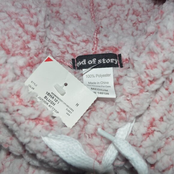 Girls pink hoodie sweatshirt NWT sz. med hand warmer animal ears - Picture 3 of 4